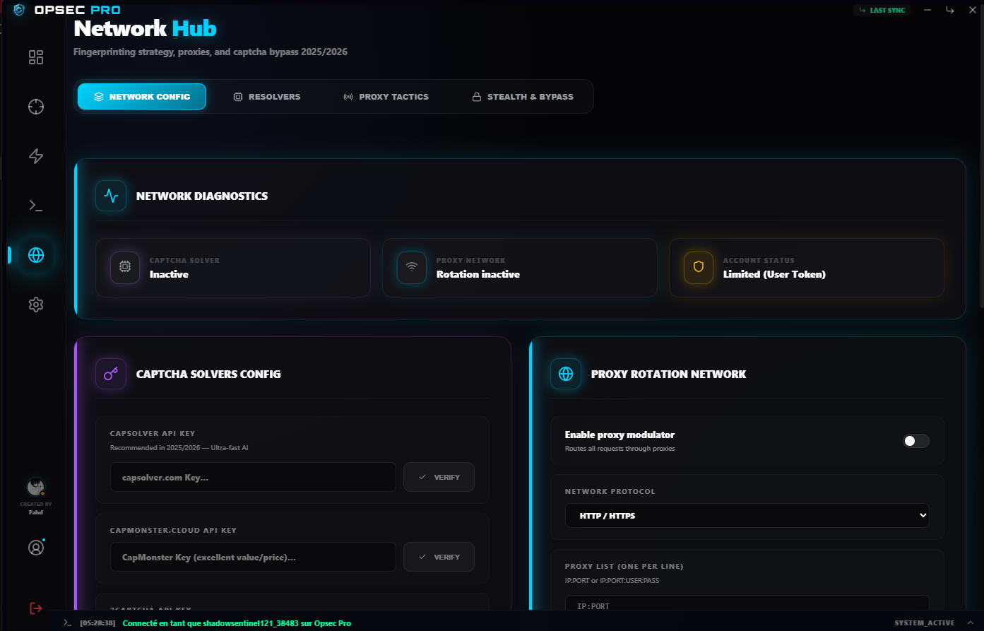 Interface Network Hub d'Opsec PRO